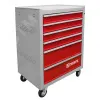 Тележка инструментальная 6-ти полочная (серая с красными ящиками)