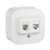Quteo Розетка телефонная+компьютерная RJ11+RJ45 категория 5 UTP белая наружная