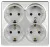 Розетка Эксперт 11-2211-03 четырехместная с заземлением 4х2P+E Schuko со шторками, IP20, 16A-250В, О
