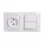 Glossa Белый Блок: Розетка и 2-кл. Выключатель | GSL000172 | SE Glossa Белый Блок: Розетка и 2-кл. Выключатель | GSL000172 | SE