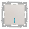 Выключатель Intro Accent 6-102-06 с подсветкой, 10А-250В, IP20, СУ, AL/CU, перламутр