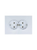 ZIMA Розетка 2-ая с/з ПБТ белая безвинтовой зажим/клемма LEZARD