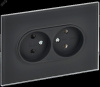 SKANDY Розетка 2-местная без заземления без защитных шторок для плоской вилки 10А SK-R03G графит IEK