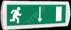 Оповещатель охранно-пожарный световой Т 220 Человек вправо стрелка вниз в дверь (зеленый фон)