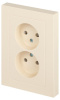 Розетка Intro Accent 6-204-02 2х2P, 16А-250В, IP20, СУ, AL/CU, слоновая кость