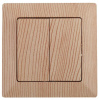 Выключатель Intro Solo 4-104-11 двухклавишный 10А-250В, IP20, СУ, сосна