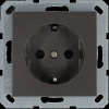 Розетка Schuko с защитными шторками 16A 250V~ 2P+T, цвет Мокко