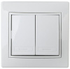 Переключатель Intro Plano 1-107-01 двухклавишный, 10А-250В, IP20, СУ, белый
