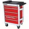 Тележка инструментальная серии PRO без инструментов, 5 выдвижных ящиков, цвет красно-черный