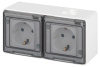Розетка Эксперт 11-2503-01 2х2P+E гориз. IP55, 16A-250В, ОУ, белый