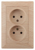 Розетка Intro Solo 4-204-11 без заземления двойная 2х2P, 16А-250В, IP20, СУ, сосна