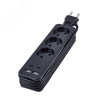 Удлинитель серии Travel шнур 1,8м 3 гнездa 10A без заземления 2USB+2TYPE C 3,1A  Черный ТМ Uniel S-C