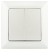 Переключатель Intro Solo 4-107-06 двухклавишный, 10А-250В, IP20, СУ, перламутр