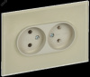SKANDY Розетка 2-местная без заземления без защитных шторок для плоской вилки 10А SK-R03B бежевый IE