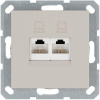 Интернет-розетка RJ45 двойная с накладкой, цвет Тауп