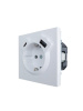 ZIMA Розетка с/з TC + USB разъем белая LEZARD