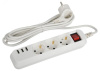 Удлинитель электрический U-3es-3m-USB c заземлением с выключателем 3 розетки + 3xUSBA 3м 10А