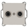 Розетка TV+FM9.5 мм проходная с накладкой, цвет Тауп