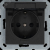 Розетка Schuko с крышкой и защитными шторками 16A 250V~ 2P+T, цвет Антрацит