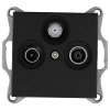 Розетка TV+FM+SAT9.5 мм проходная с накладкой, цвет Антрацит