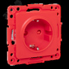 Стокгольм Механизм Розетки 1-местной с/з 16А винтовые клеммы красный с защ. штор. EKF