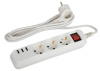 Удлинитель электрический U-3es-1,5m-USB c заземлением с выключателем 3 розетки + 3xUSBA 1,5м 10А
