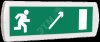 Оповещатель охранно-пожарный световой Т 220 Человек вправо стрелка вправо-вверх в дверь (зеленый фон