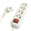 Удлинитель 4-местный с/з  с выключ.  3x1мм2 2м  250В 16А серия Home HM07-41-02 белый STEKKER
