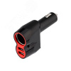 Автозарядка в прикуриватель АЗУ 2хUSB+гнездо, 12-24V, 5V,1 000mA, REXANT