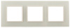 Рамка для розеток и выключателей Elegance 14-5103-02 на 3 поста, стекло, слоновая кость+сл. кость, б