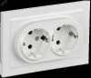 BRITE Розетка 2-местная с заземлением с защитными шторками 16А в сборе РСш12-3-БрБ белый