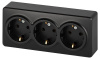 Розетка Эксперт 11-2208-05 тройная с заземлением 3х2P+E Schuko, IP20, 16A-250В, ОУ, антрацит