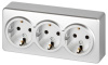 Розетка Эксперт 11-2208-03 тройная с заземлением 3х2P+E Schuko IP20 16A-250В ОУ алюминий