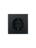 ZIMA Розетка с защитой от детей ПБТ черный бархат безвинтовой зажим/клемма LEZARD