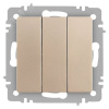 Выключатель Intro Accent 6-106-04 тройной, 10А-250В, IP20, СУ, AL/CU, шампань