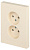 Розетка Intro Accent 6-204-02 2х2P, 16А-250В, IP20, СУ, AL/CU, слоновая кость