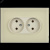 SKANDY Розетка 2-местная без заземления без защитных шторок для плоской вилки 10А SK-R03B бежевый IE
