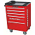 Тележка инструментальная серии PARTNER без инструментов, 5 выдвижных ящиков, цвет красно-черный