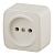 Розетка Intro Polo 3-201-02 без заземления 2P, 16A-250В, IP20, ОУ, слоновая кость