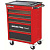Тележка инструментальная серии TREND без инструментов, 5 выдвижных ящиков, цвет красно-черный