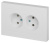 Розетка Intro Accent 6-204-01 2х2P, 16А-250В, IP20, СУ, AL/CU, белый