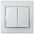 Переключатель Intro Plano 1-107-01 двухклавишный, 10А-250В, IP20, СУ, белый