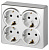 Розетка Эксперт 11-2211-03 четырехместная с заземлением 4х2P+E Schuko со шторками, IP20, 16A-250В, О