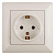 Розетка Intro Solo 4-206-02 с заземлением 2P+E Schuko со шторками, 16А-250В, IP20, СУ, слоновая кост