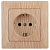 Розетка Intro Solo 4-202-11 с заземлением 2P+E Schuko, 16А-250В, IP20, СУ, сосна