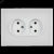 SKANDY Розетка 2-местная без заземления без защитных шторок для плоской вилки 10А SK-R03W арктически