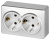 Розетка Эксперт 11-2205-03 двойная с заземлением 2х2P+E Schuko IP20 16A-250В ОУ алюминий