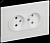 SKANDY Розетка 2-местная без заземления без защитных шторок для плоской вилки 10А SK-R03W арктически