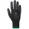 Черные защитные перчатки, полиэфир, полиурет. покр., размер S (12пар)