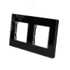 Рамка стеклянная 2 поста черная (157х86мм)